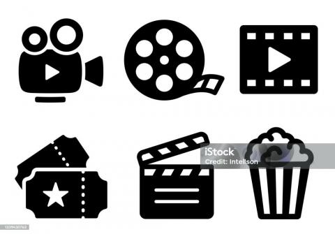 plusieurs émoticône de l'univers du cinéma